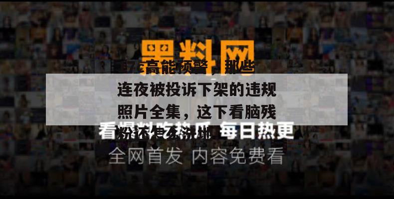 17c高能预警，那些连夜被投诉下架的违规照片全集，这下看脑残粉还怎么洗地！